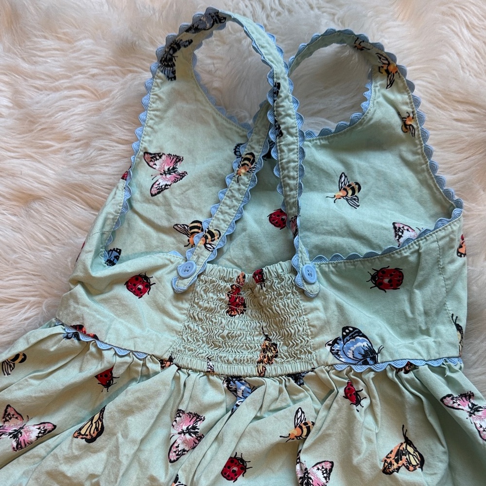 Hanna Andersson Mint Dress with Butterfly and Ladybug Pattern - Picture 3 of 4